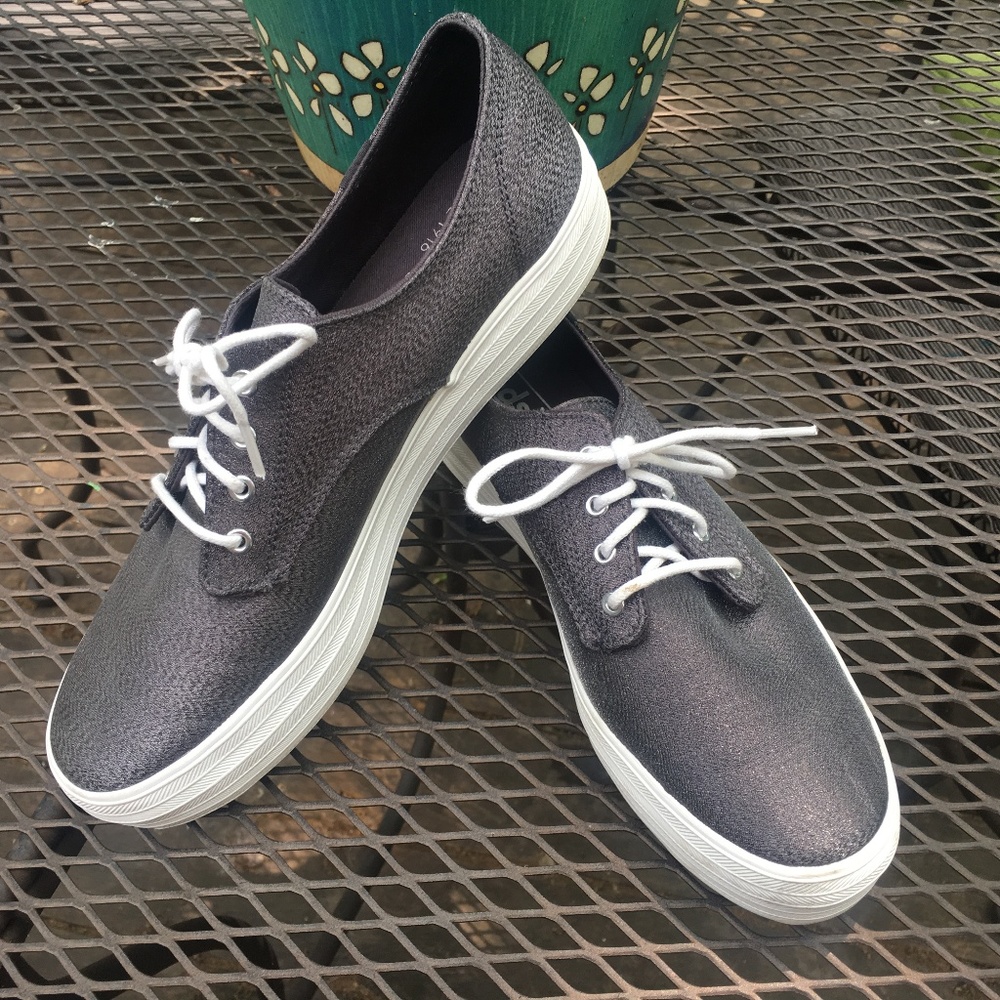 Keds Triple Metallic Linen Platform Sneakers